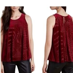 Anthropologie Sunday in Brooklyn Labyrinth Red Velvet Printed Tank SIze Small